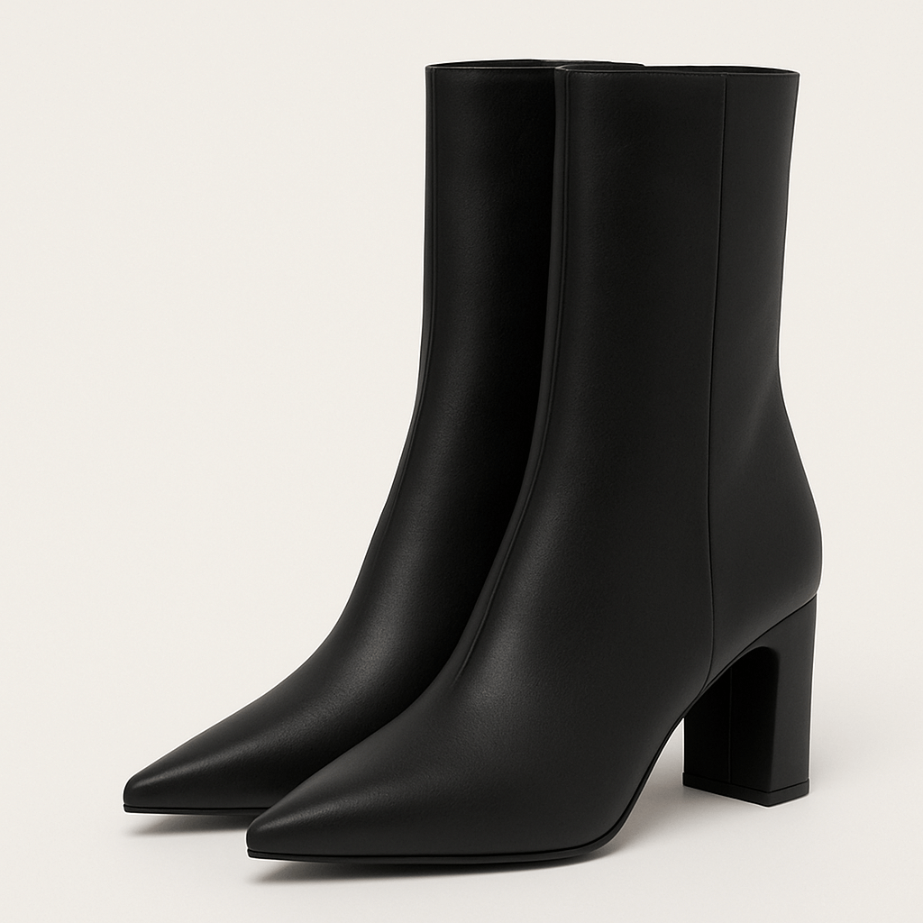 Bottes simili cuir à bout pointu